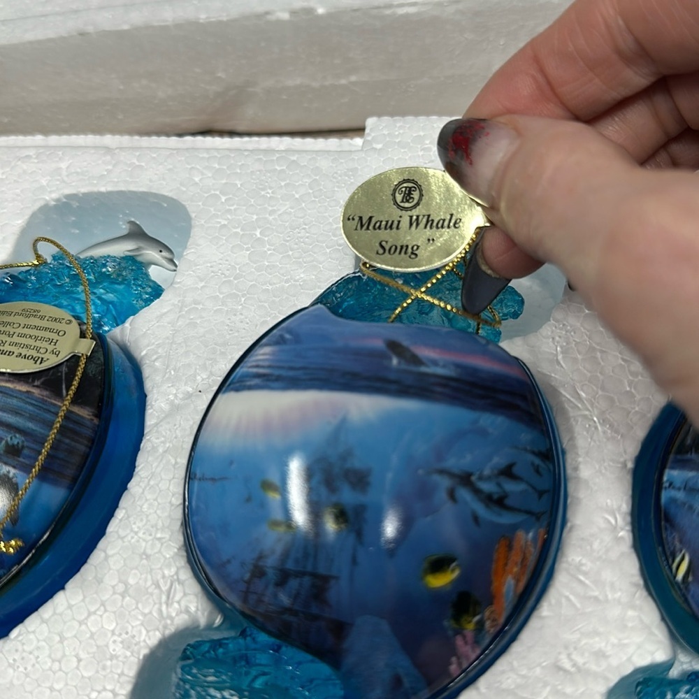 9th Issue Dolphins-The Bradford Exchange Above And Below Ornament - Picture 7 of 9